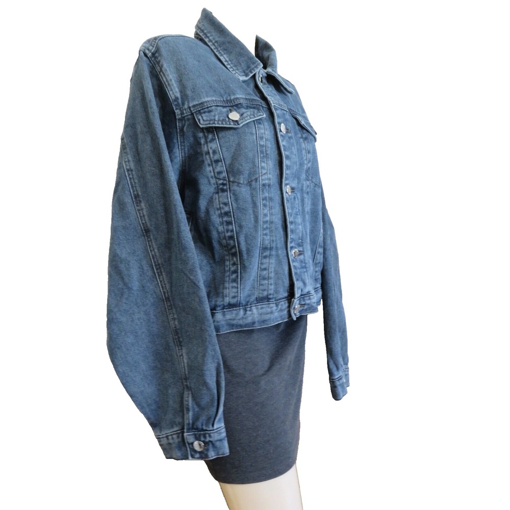 City Chic Rylee Denim Jacket Size L Blue Gray Wash Button Front New - Picture 8 of 13